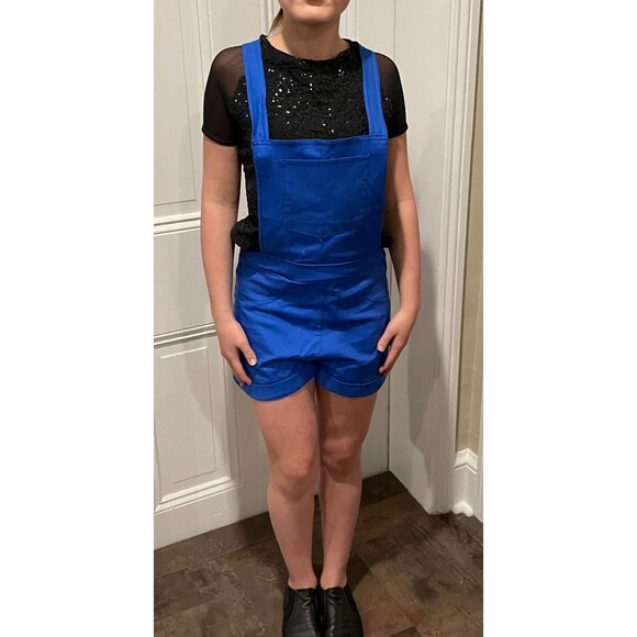 Adult Dance Costume - small, overalls, black sequin top and bandana - Picture 2 of 5